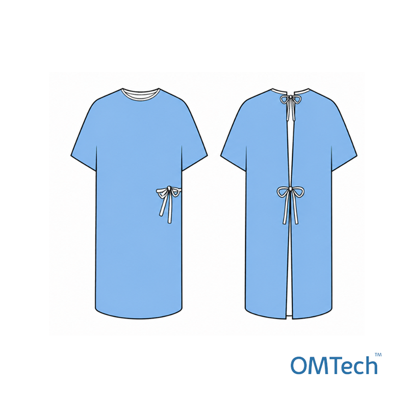 Сорочка медична OMTech™ з коротким рукавом (розмір 58-60 (ХL) (СМС - 35 г/м2), стерильна